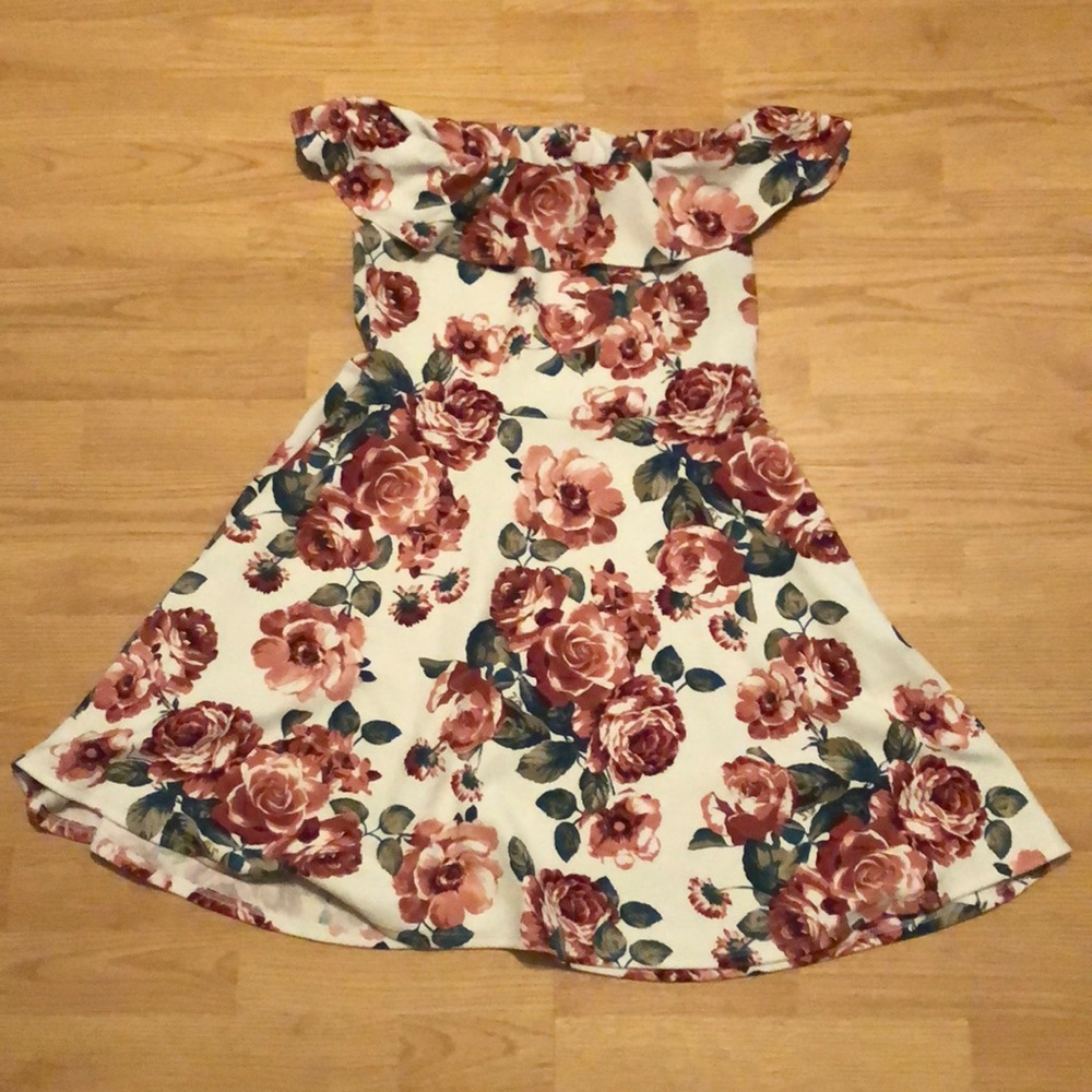 Floral over the shoulder dress